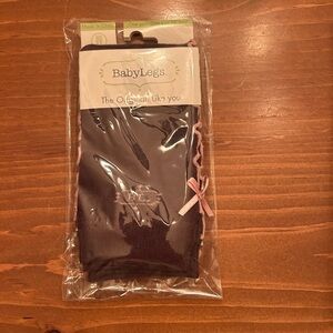 Baby Leg Black and Pink Leg Warmers